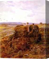 Burst Shoot Unfold Canvas Paintings - The Grouse Shoot by Heywood Hardy