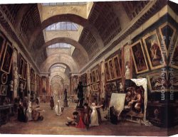 Grande Canvas Paintings - Design for the Grande Galerie in the Louvre by Hubert Robert