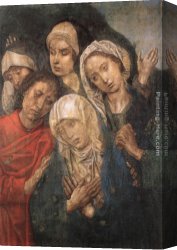 Hugo Canvas Paintings - Deposition Diptych (Small Deposition, right wing) by Hugo van der Goes