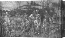 Hugo Canvas Paintings - Jacob and Rachel by Hugo van der Goes