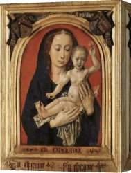 Hugo Canvas Paintings - Mary Triptych by Hugo van der Goes