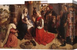Hugo Canvas Paintings - Monforte Altarpiece by Hugo van der Goes