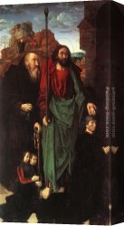 St Sebastian Tended by St Irene Canvas Paintings - Sts. Anthony and Thomas with Tommaso Portinari by Hugo van der Goes