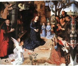 Hugo Canvas Paintings - The Adoration of the Shepherds by Hugo van der Goes