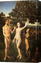 Hugo Canvas Paintings - The Fall Of Man by Hugo van der Goes