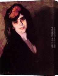 Portrait of a Young Benedictine Canvas Paintings - Portrait of a young woman by Ignacio Zuloaga y Zabaleta