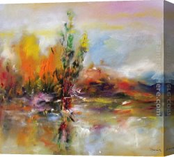 Autumn Landscape Canvas Paintings - Autumn Landscape by Ioan Popei