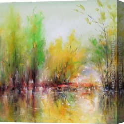 Autumn Landscape Canvas Paintings - Autumn Landscape I by Ioan Popei