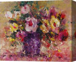 Violet Canvas Paintings - Violet Vase by Ioan Popei