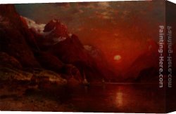 Lake Como Sunset Sail Canvas Paintings - Sunset On The Lake by Ivan Choultse