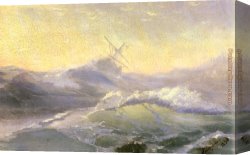 Wave Canvas Paintings - Bracing the Waves by Ivan Constantinovich Aivazovsky