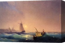 Mediterranean Shipping Canvas Paintings - Shipping off The Dutch Coast by Ivan Constantinovich Aivazovsky