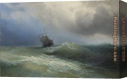 Peace in The Midst of The Storm Canvas Paintings - Storm 1890 by Ivan Constantinovich Aivazovsky