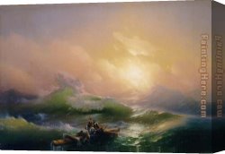 Wave Canvas Paintings - The Ninth Wave by Ivan Constantinovich Aivazovsky