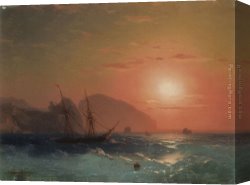 View of The Ponte Vecchio, Florence Canvas Paintings - View Of The Ayu Dag Crimea by Ivan Constantinovich Aivazovsky