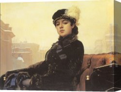 Portrait of The Painter Ivan Shishkin Canvas Paintings - Portrait of a Woman by Ivan Nikolaevich Kramskoy