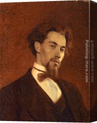 Portrait of The Painter Ivan Shishkin Canvas Paintings - Portrait of the Artist Konstantin Savitsky by Ivan Nikolaevich Kramskoy