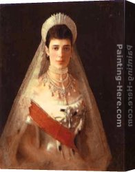 Portrait of The Painter Ivan Shishkin Canvas Paintings - Portrait of the Empress Maria Feodorovna by Ivan Nikolaevich Kramskoy