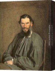 Portrait of The Painter Ivan Shishkin Canvas Paintings - Portrait of the Writer Leo Tolstoy by Ivan Nikolaevich Kramskoy