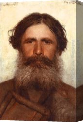 Portrait of The Painter Ivan Shishkin Canvas Paintings - The Portrait of a Peasant by Ivan Nikolaevich Kramskoy