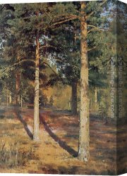 Portrait of The Painter Ivan Shishkin Canvas Paintings - The Sun-lit Pines by Ivan Shishkin
