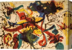 Untitled Green Red on Orange 1951 Canvas Paintings - Untitled by Jackson Pollock