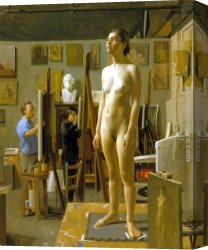 Jacob's Canvas Paintings - In the Atelier by Jacob Collins