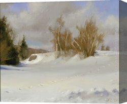 Jacob's Canvas Paintings - Tracks in Snow by Jacob Collins