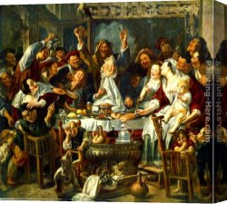 Jacob's Canvas Paintings - The King Drinks by Jacob Jordaens