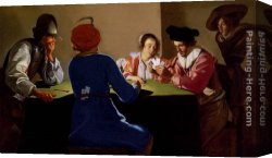 Card Canvas Paintings - An Interior With Soldiers Cheating At Cards by Jacob van Oost the Elder