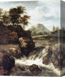 Jacob's Canvas Paintings - A Waterfall by Jacob van Ruisdael