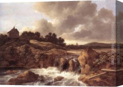 Jacob's Canvas Paintings - Landscape with Waterfall by Jacob van Ruisdael