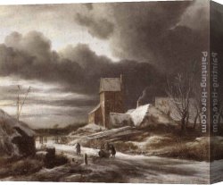 Jacob's Canvas Paintings - Winter Landscape by Jacob van Ruisdael