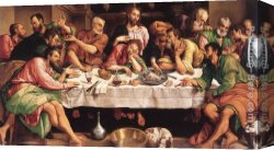 Picture of The Last Supper II Canvas Paintings - The Last Supper by Jacopo Bassano
