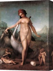 Leda Atomica Canvas Paintings - Leda and the Swan by Jacopo Pontormo