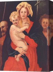 Baptist Canvas Paintings - Madonna and Child with St. Joseph and Saint John the Baptist by Jacopo Pontormo