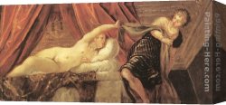 Wife Canvas Paintings - Joseph and Potiphar's Wife by Jacopo Robusti Tintoretto