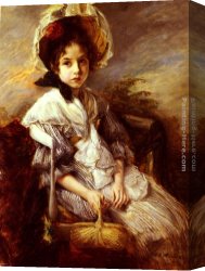 Portrait of a Girl Wearing a Pearl Necklace Canvas Paintings - Portrait Of A Girl seated In A Landscape by Jacques Emile Blanche