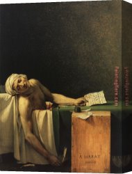 Jacques-louis Canvas Paintings - Lassassinat De Marat 1793 by Jacques-Louis David