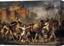 Woman Canvas Paintings - The Intervention of the Sabine Women by Jacques-Louis David