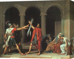 David Canvas Paintings - The Oath of the Horatii by Jacques-Louis David