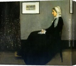 Painter in His Studio Canvas Paintings - Arrangement in Grey and Black Portrait of the Painter's Mother by James Abbott McNeill Whistler