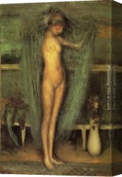 Harmony Canvas Paintings - Harmony in Blue and Gold The Little Blue Girl by James Abbott McNeill Whistler