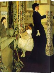 Harmony Canvas Paintings - Harmony in Green and Rose The Music Room by James Abbott McNeill Whistler