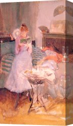 Pink Canvas Paintings - Pink Note  The Novelette by James Abbott McNeill Whistler