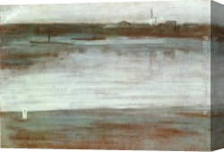 Early Canvas Paintings - Symphony in Grey Early Morning, Thames by James Abbott McNeill Whistler