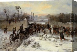 Engagement Canvas Paintings - Engagement near St Cloud by James Alexander Walker