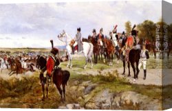 Napoleon, King of Italy Canvas Paintings - Napoleon Watching The Battle Of Friedland, 1807 by James Alexander Walker