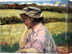 Intimate Thoughts Canvas Paintings - Lost in Thought by James Carroll Beckwith