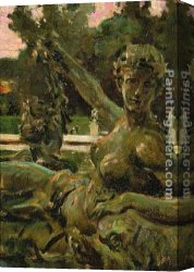 Nymph And Triton Canvas Paintings - Nymph and Cupid by James Carroll Beckwith